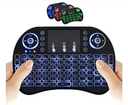 Mini teclado inalámbrico con ratón Touchpad retroiluminación LED