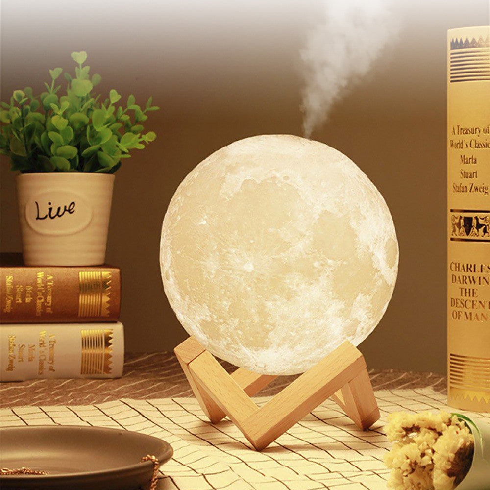 🌕LUNA HUMIDIFICADORA  LAMPARA DIFUSOR 3D Led📦